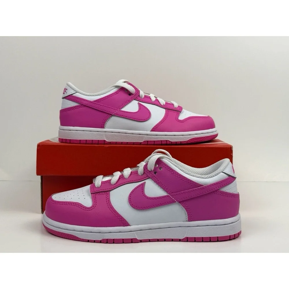 Nike Dunk Low (PSE) Sneakers Kids Size 3Y White /‎ Laser Fuchsia FB9108-102